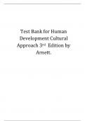 Test Bank for Human Development Cultural Approach 3rd  Edition by Arnett.
