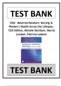 Test Bank Olds Maternal-Newborn Nursing & Womens Health Across the Lifespan, 12th Edition, Michele Davidson, Marcia London, Patricia Ladewi Latest Verified Review 2024 Practice Questions and Answers for Exam Preparation, 100% Correct with Explanations, Hi