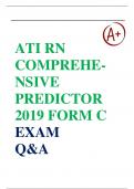 NEW FILE UPDATE: ATI RN COMPREHENSIVE PREDICTOR 2019 FORM C EXAM - 180 VERIFIED QUESTIONS AND ANSWERS.