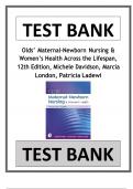 Test Bank Olds Maternal-Newborn Nursing & Womens Health Across the Lifespan&comma; 12th Edition&comma; Michele Davidson&comma; Marcia London&comma; Patricia Ladewi Latest Verified Review 2024 Practice Questions and Answers for Exam Preparation&comma; 100&percnt; Correct with Explanations&comma; Hi
