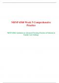 NRNP 6568 Week 5 Comprehensive Practice, NRNP 6568 -Synthesis in Advanced Nursing Practice of Patients in Family Care Settings, Walden University.
