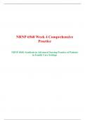 NRNP 6568 Week 4 Comprehensive Practice-Set-1, NRNP 6568 -Synthesis in Advanced Nursing Practice of Patients in Family Care Settings, Walden University.