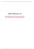 NRNP 6568 Quiz 10, NRNP 6568 -Synthesis in Advanced Nursing Practice of Patients in Family Care Settings, Walden University.