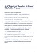 CCHP Exam Study Questions A&plus; Graded With Verified Answers