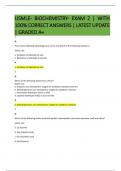USMLE- BIOCHEMISTRY- EXAM 2 | WITH  100% CORRECT ANSWERS | LATEST UPDATE  | GRADED A+ 