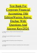 Test Bank For Corporate Financial Accounting 10th EditionWarren, Reeve, Duchac With Questions And Answer Key(2024