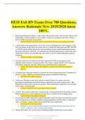 HESI Exit RN Exam Over 700 Questions, Answers Rationale New 2019/2020 latest 100%.