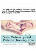 Test Bank For Safe Maternity Pediatric Nursing Care 1st Edition By luanne Linnard-palmer Gloria Haile Complete 2024