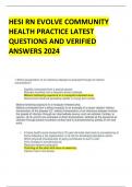 HESI RN EVOLVE COMMUNITY HEALTH PRACTICE LATEST QUESTIONS AND VERIFIED ANSWERS 2024