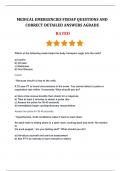 MEDICAL EMERGENCIES FISDAP QUESTIONS AND CORRECT DETAILED ANSWERS AGRADE