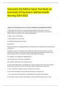 Varcarolis 3rd Edition latest Test Bank on Essentials of Psychiatric Mental Health Nursing 2024-2025