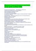 Missouri Funeral Directors Law Exam study guide verified 100&percnt;
