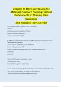 chapter 14 Davis Advantage for Maternal-Newborn Nursing: Critical Components of Nursing Care Questions and Answers 100% Correct