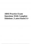 ABSI Practice Exam Questions With Complete Solutions Latest 2024 (GRADED A+)