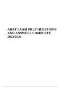 ABAT EXAM PREP QUESTIONS AND ANSWERS COMPLETE LATEST 2024 (GRADED A+)