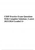 CDIP Final Exam Questions With Complete Solutions Latest 2024 (Graded A+)