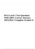 PGA Level 1 Test Questions With 100&percnt; Correct Answers 2024 &lpar;Graded A&plus;&rpar;