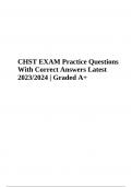 CHST EXAM Questions With 100% Correct Answers Latest Updated 2024 (Graded A+)