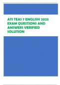 ATI TEAS 7 ENGLISH EXAM 2023