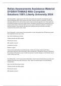 Relias Assessments Assistance Material DYSRHYTHMIAS With Complete Solutions 100% Liberty University 2024