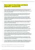 Nurse Logic 2&period;0&colon; Knowledge and Clinical Judgement - Advanced Test