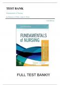 Test Bank For Fundamentals of Nursing 11th Edition by Patricia A. Potter, Anne G. Perry||ISBN NO:10,0323810349||ISBN NO:13,978-0323810340||All Chapters||Complete Guide A+
