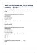 Basic Dysrhythmia Exam With Complete Solutions 100&percnt; 2024 