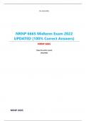 NRNP 6665 Midterm Exam 2022  UPDATED (100% Correct Answers) NRNP 6665 [Type the author name] 2022/2023 NRNP 6665 