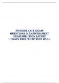  PNHESIEXITEXAM QUESTIONS & ANSWERS BEST  EXAM SOLUTION LATEST  UPDATE 2021/2022 TEST BANK