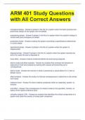 ARM 401 Study Questions with All Correct Answers 