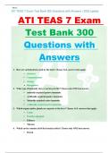 ATI TEAS 7 Exam Test Bank 300  Questions with Answers