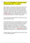 Entry-Level CBP Officer Logical Reasoning Test Questions With  A&plus; Answers 