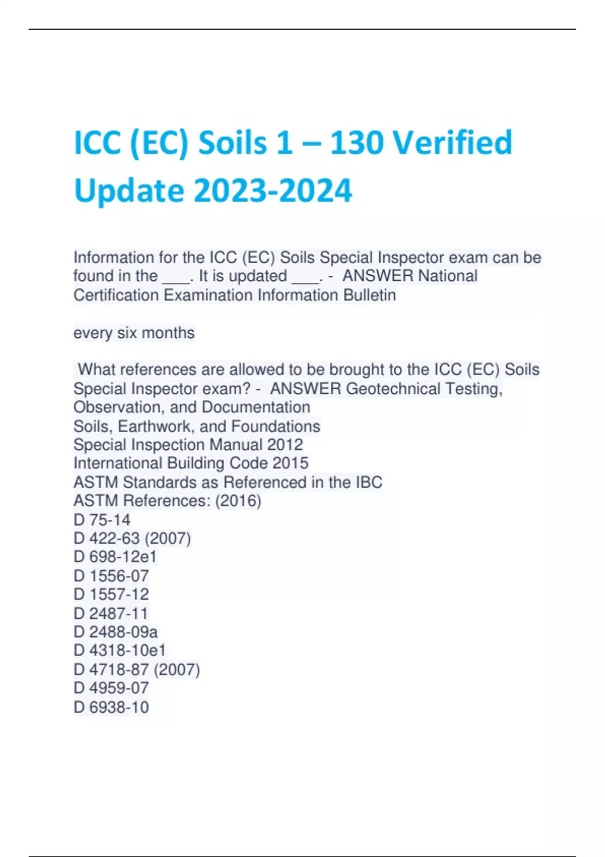 ICC (EC) Soils 1 130 Verified Update ICC Soils 1 130 Verified