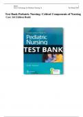 Test Bank Pediatric Nursing: Critical Components of Nursing Care 3rd Edition Rudd | All chapters