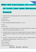 MN502 MCQ Exam} Question and Answers (All Correct) Latest Update 2024.Assured Success.A+.
