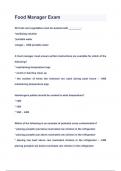 Food Manager Exam Questions & Answers 2024&lpar;A&plus;GRADED 100&percnt;VERIFIED&rpar;
