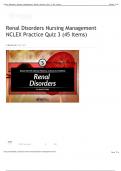 Renal Disorders Nursing Management NCLEX Practice Quiz 3 (45 Items)