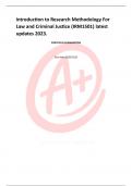 Introduction to Research Methodology For Law and Criminal Justice &lpar;IRM1501&rpar; latest updates 2023&period;