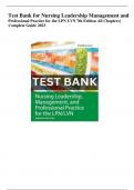 Test Bank For Nursing Leadership Management and Professional Practice for the LPN LVN 7th Edition