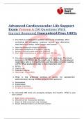 Advanced Cardiovascular Life Support Exam Version A (50 Questions With  Correct Answers) Guaranteed Pass 100%
