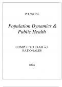 PH.380.755 POPULATION DYNAMICS & PUBLIC HEALTH COMPLETED EXAM WITH RATIONALES