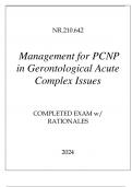 NR.210.642 MANAGEMENT FOR PCNP IN GERONTOLOGICAL ACUTE COMPLEX ISSUES