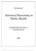 PH.140.612 STATISTICAL REASONING IN PUBLIC HEALTH COMPLETED EXAM WITH RATIONALES