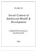 PH.380.725 SOCIAL CONTEXT OF ADOLESCENT HEALTH & DEVELOPMENT COMPLETED WRITTEN