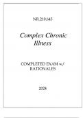 NR.210.643 COMPLEX CHRONIC ILLNESS COMPLETED EXAM WITH RATIONALES 2024