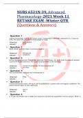 NURS 6521N-39&comma; Advanced Pharmacology-2021 Week 11  RETAKE EXAM -Winter-QTR &lpar;Questions & Answers&rpar;