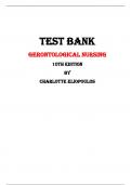 Test Bank For Gerontological Nursing 10th Edition By Charlotte Eliopoulos |All Chapters,  Year-2024|