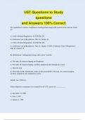 UST Questions to Study questions and Answers 100&percnt; Correct