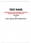 Test Bank For Leadership Roles and Management Functions in Nursing Theory and Application  10th Edition By Bessie L. Marquis, Carol Jorgensen Huston |All Chapters,  Year-2024|