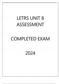 LETRS UNIT 4 ASSESSMENT COMPLETED EXAM 2024